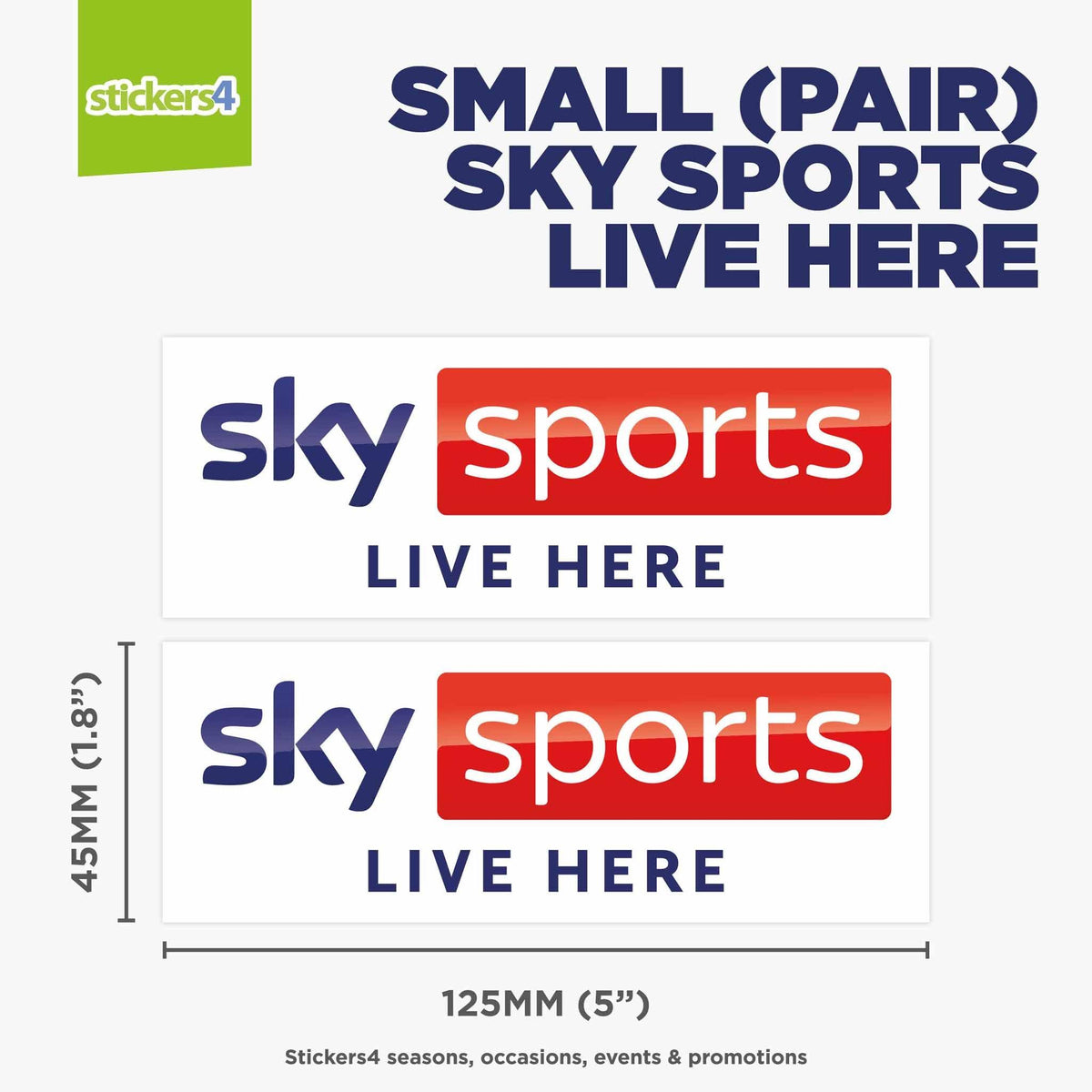 Sky Sports Live Here (Pair) Window Sticker Events