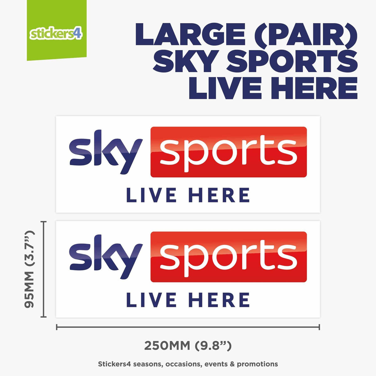 Sky Sports Live Here (Pair) Window Sticker Events