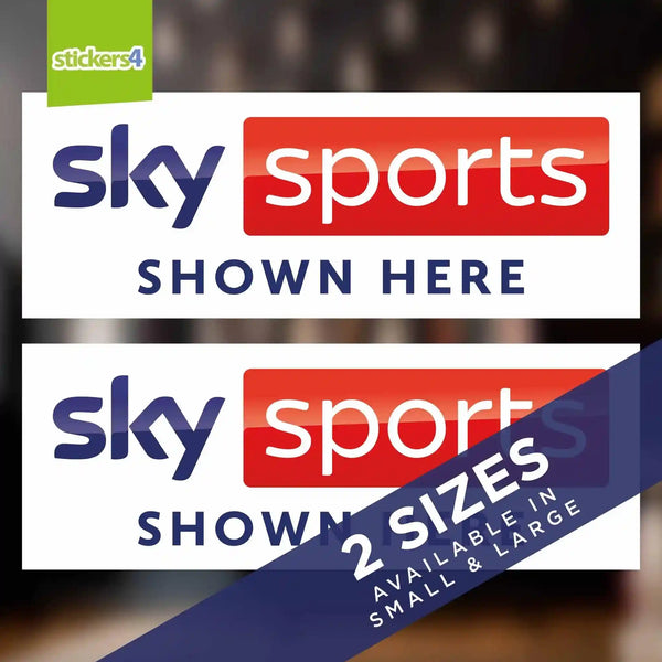 Sky Sports Shown Here (Pair) Window Sticker Events