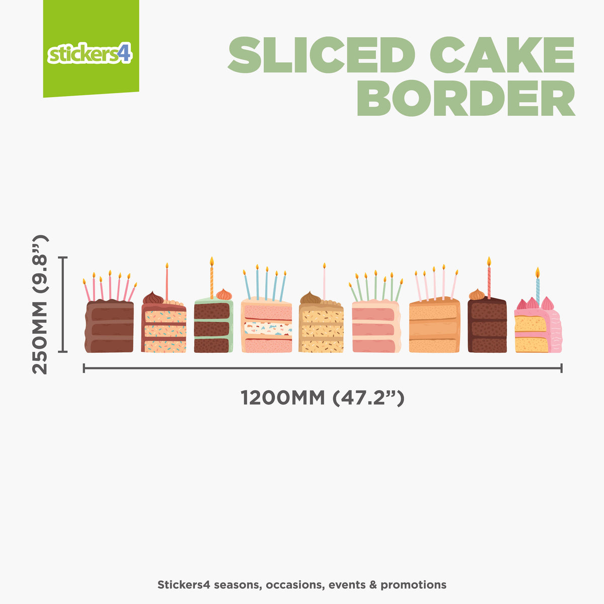 Sliced Cake Border Window Sticker