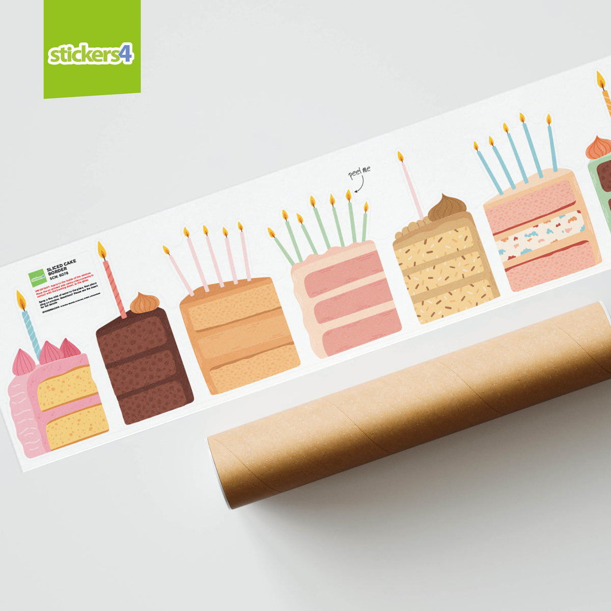 Sliced Cake Border Window Sticker