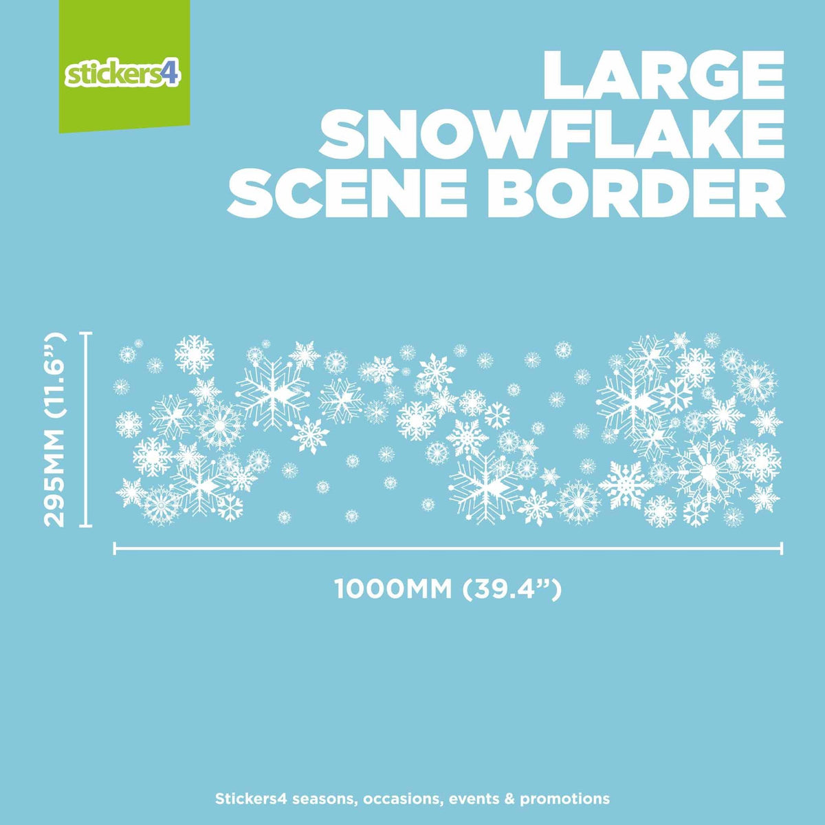 Large (1m long) Snowflakes Scene Border Window Sticker Christmas Window Display