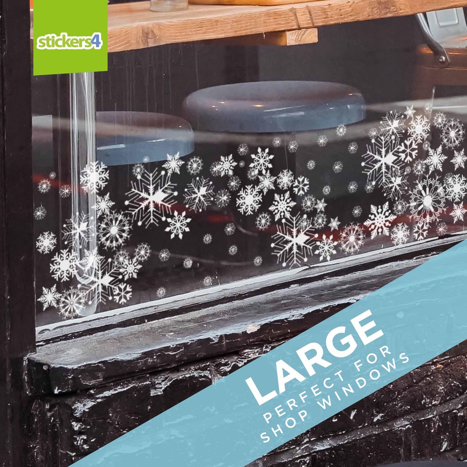 Large (1m long) Snowflakes Border Christmas Window Display