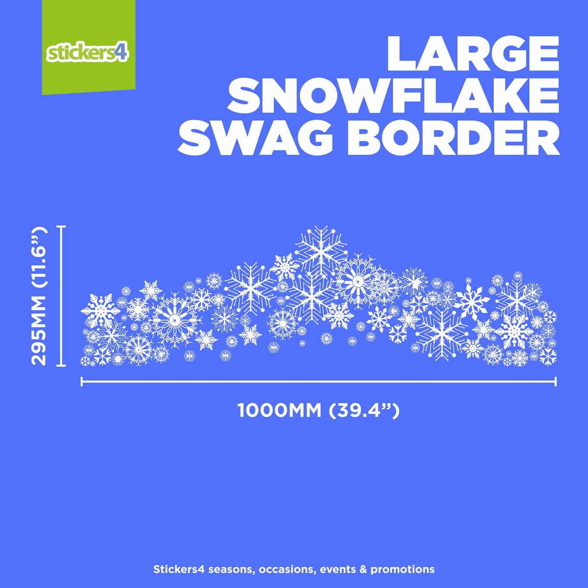 Large (1m long) Snowflake Swag Border Window Sticker Christmas Window Display