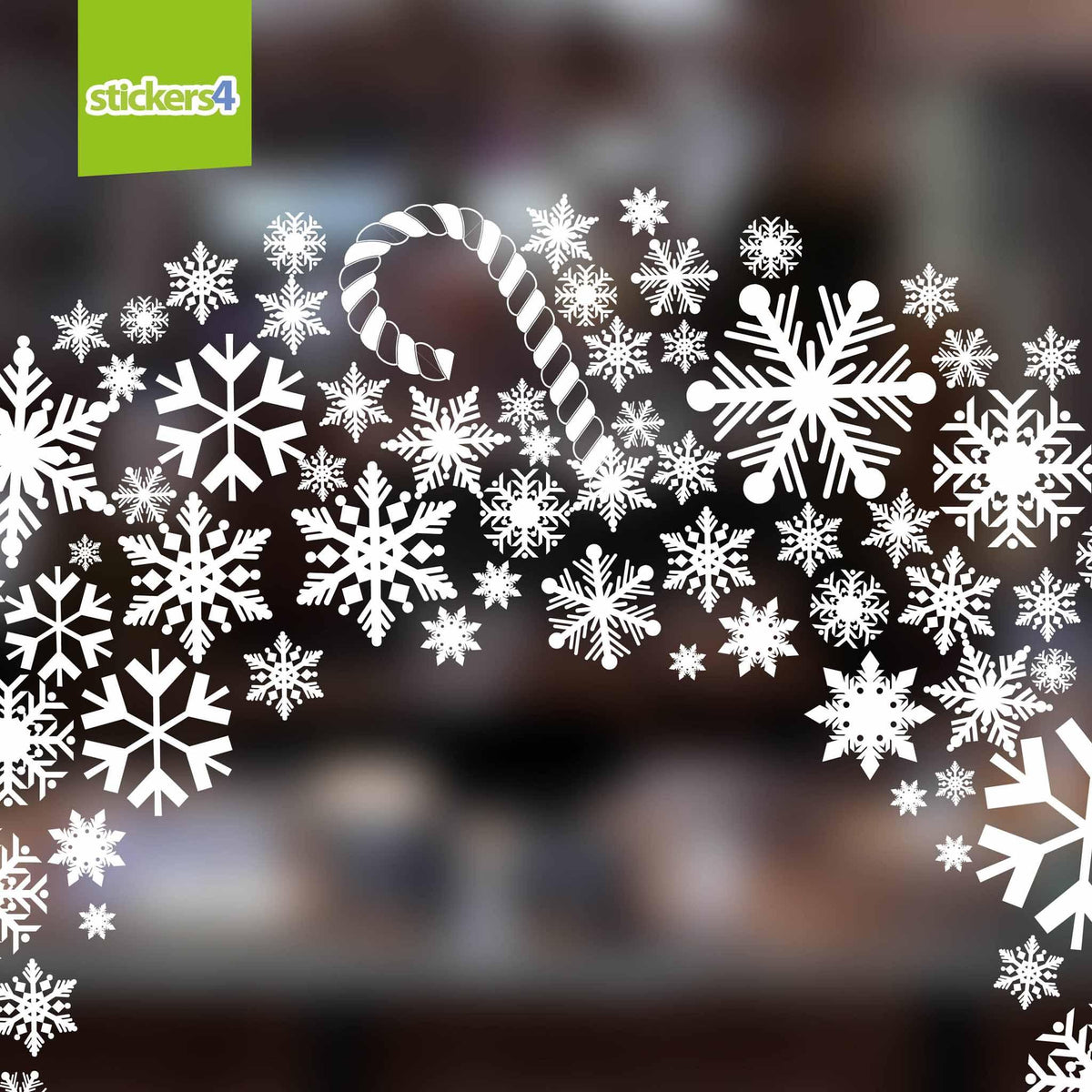 Snowflake Wreath Window Cling Sticker Christmas Window Display