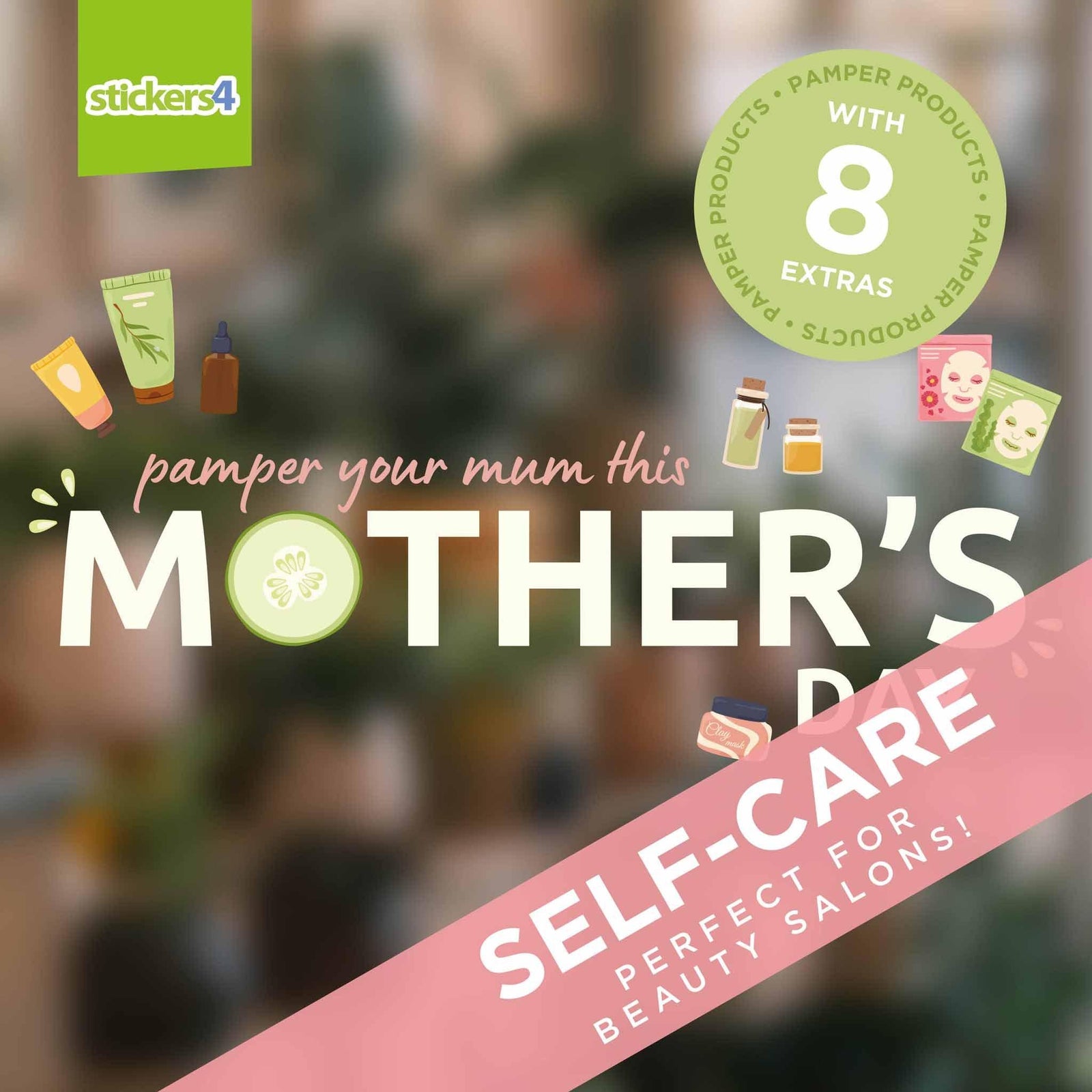 Spa Day Pamper Window Stickers Mother's Day Display