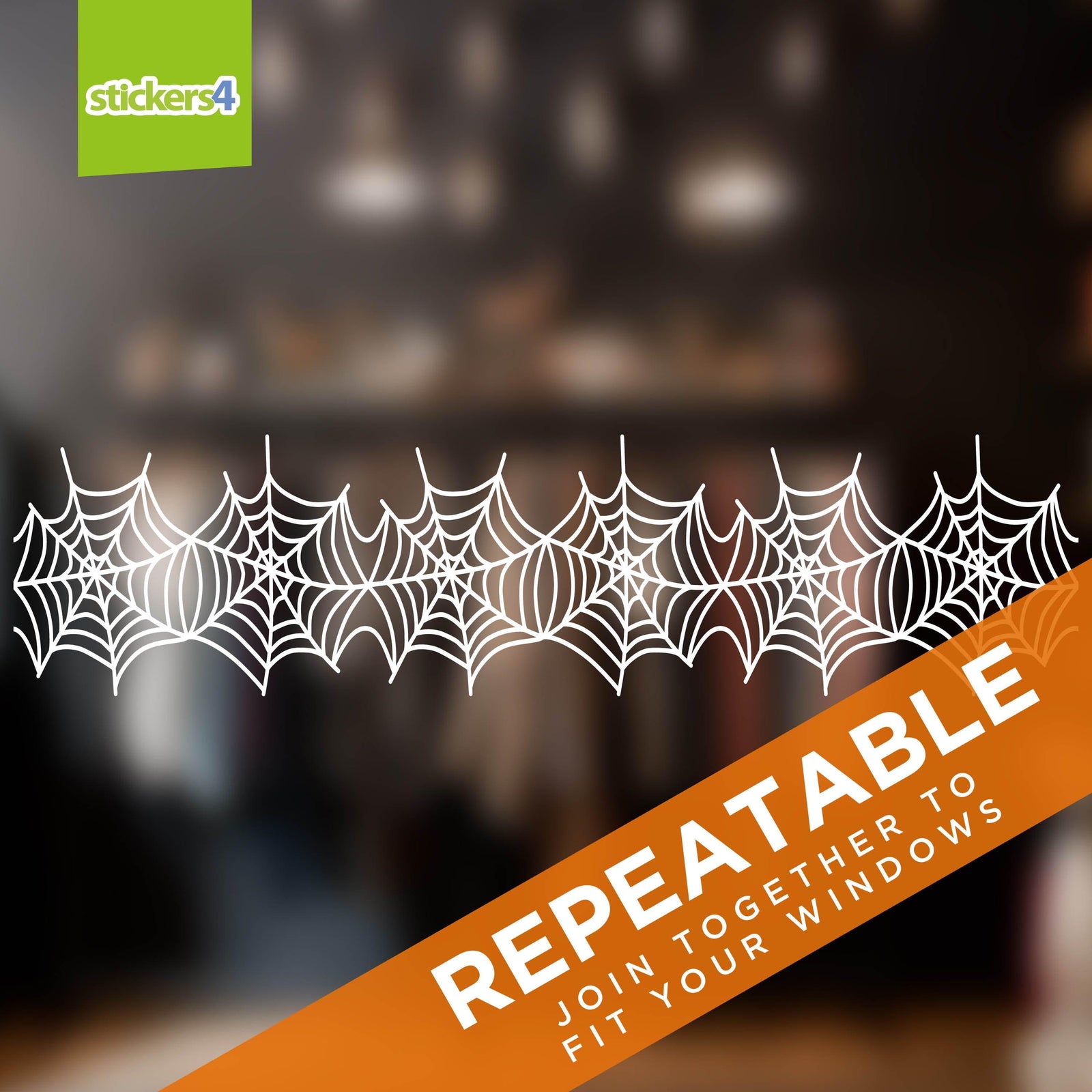 Spider Web Border Window Sticker Halloween Display