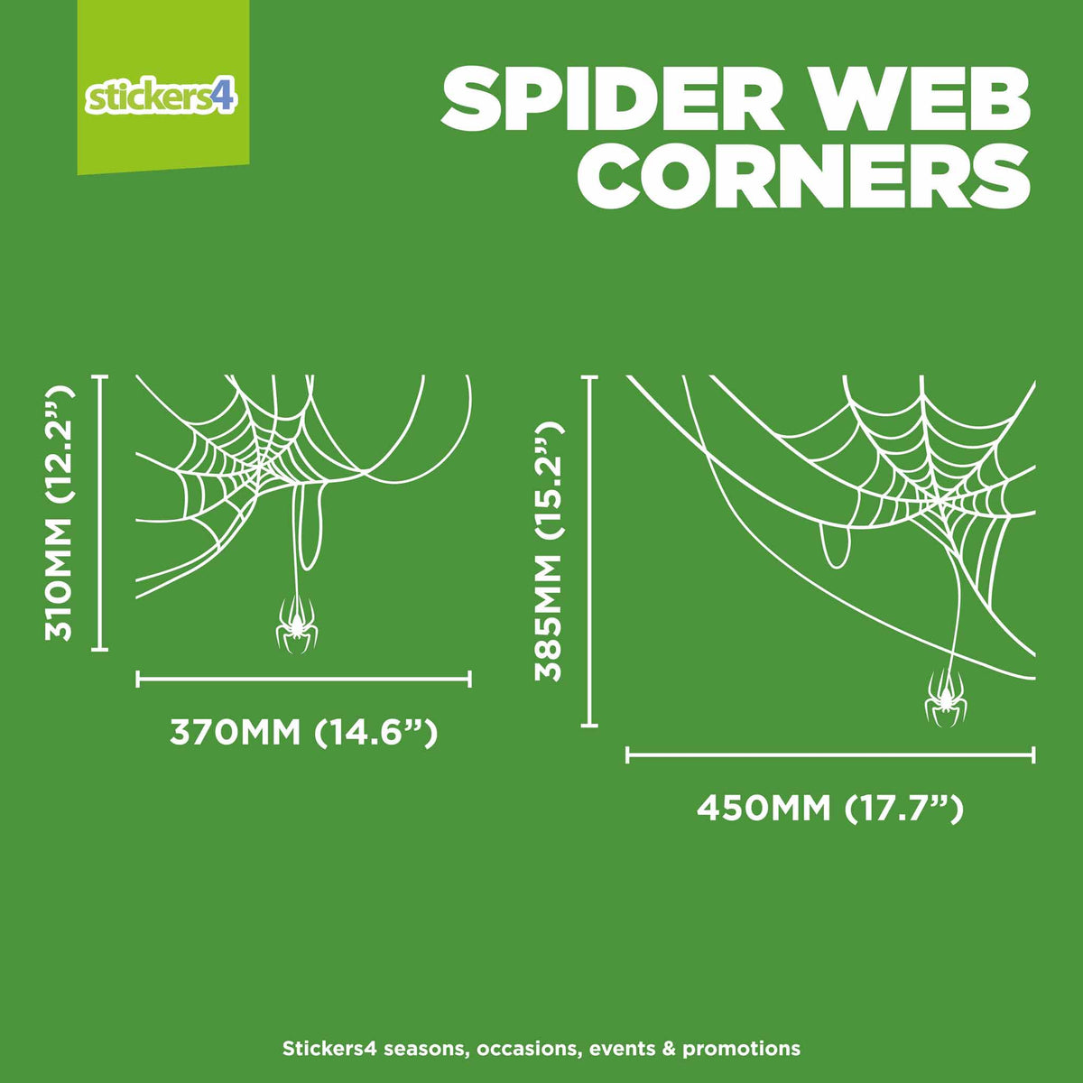 Spider Web Corner Window Stickers