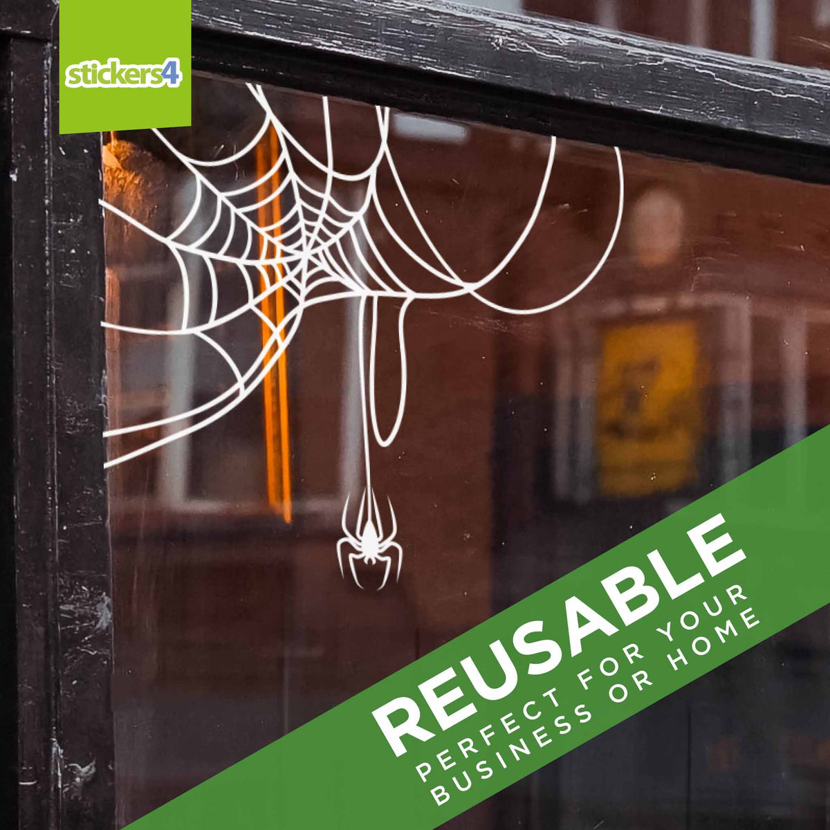 Spider Web Corner Window Stickers