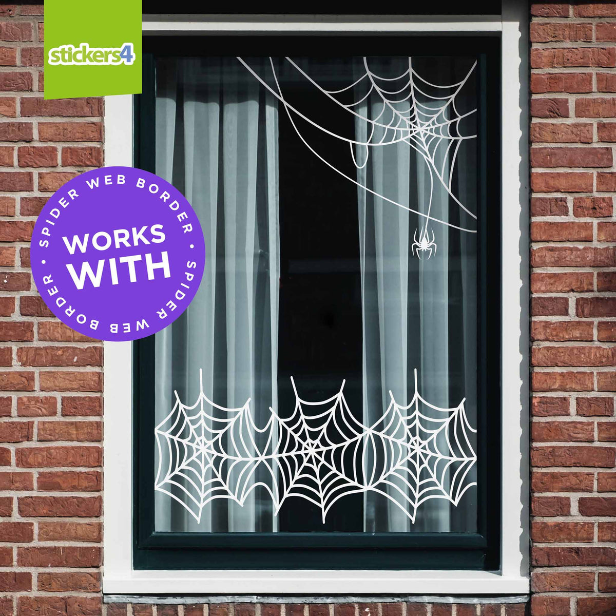 Spider Web Corner Window Stickers