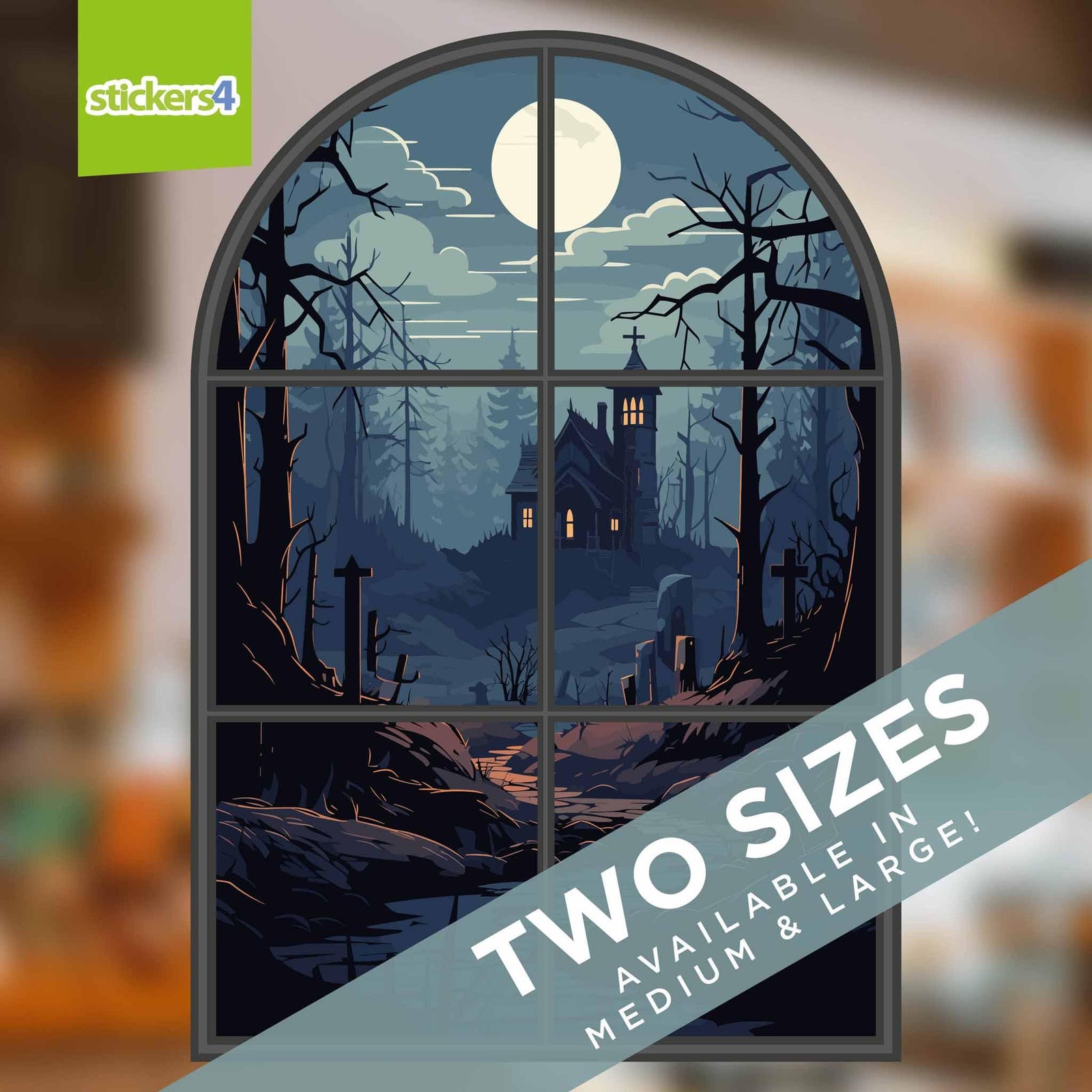 Spooky Graveyard House Scene Halloween Display