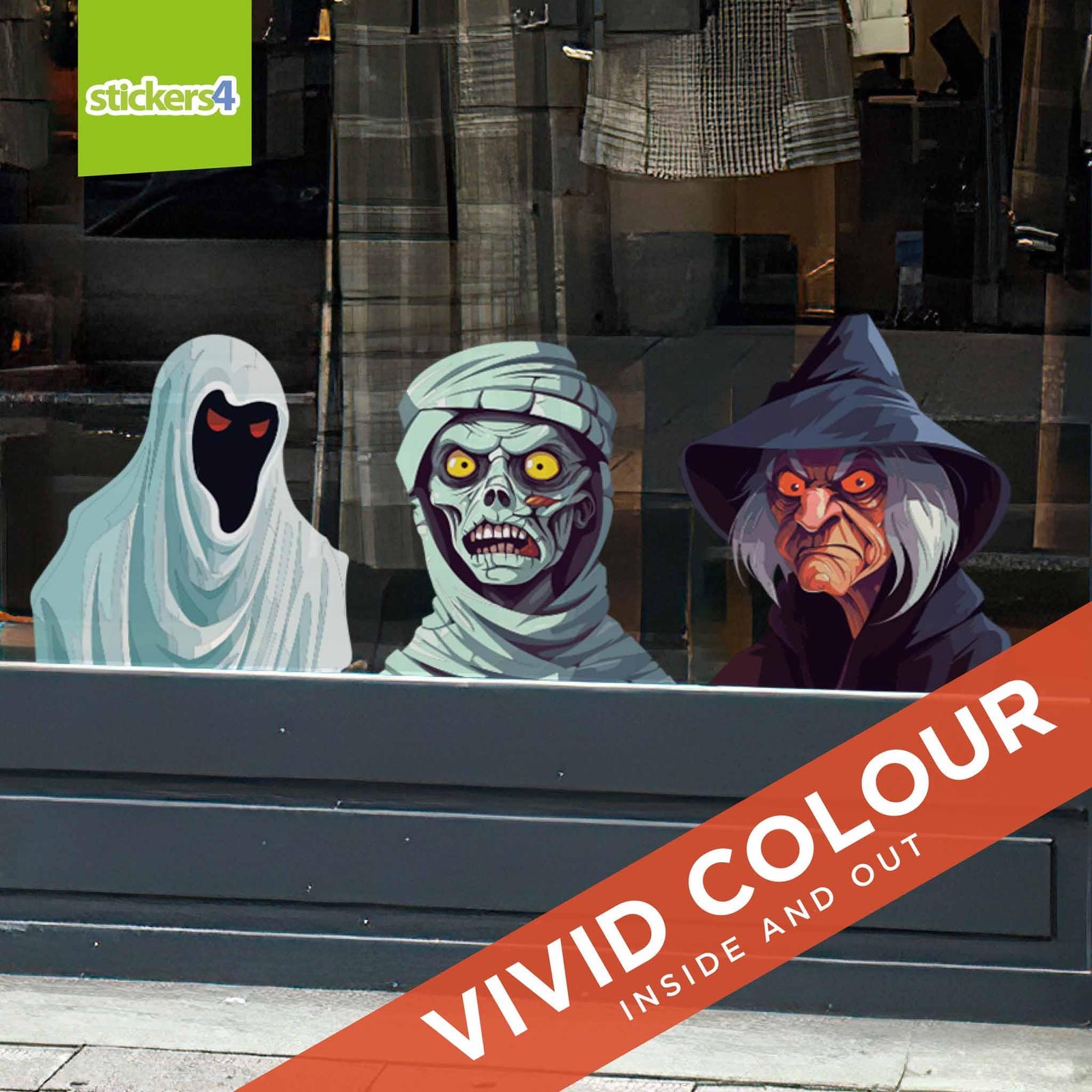 Scary Halloween Character Window Stickers Halloween Display