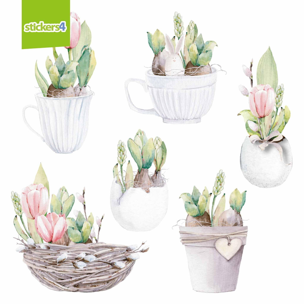 Spring Planters Window Cling Stickers Spring Window Displays