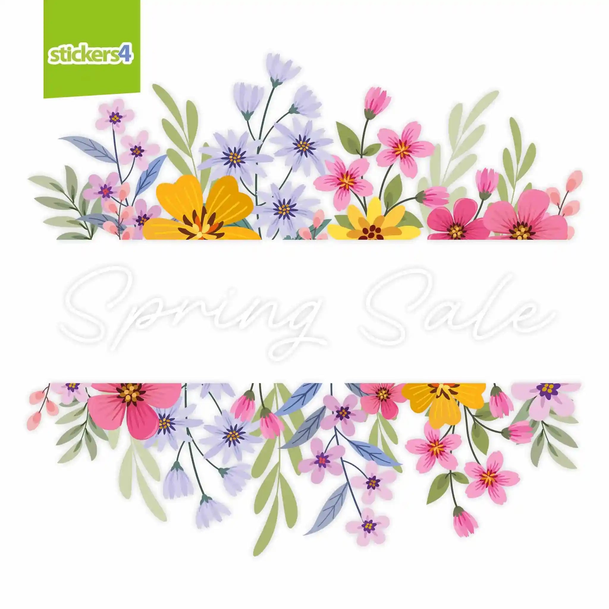 Spring Inspired Window Sticker Spring Sale with Foliage Window Cling Sticker | Sale & Discounts