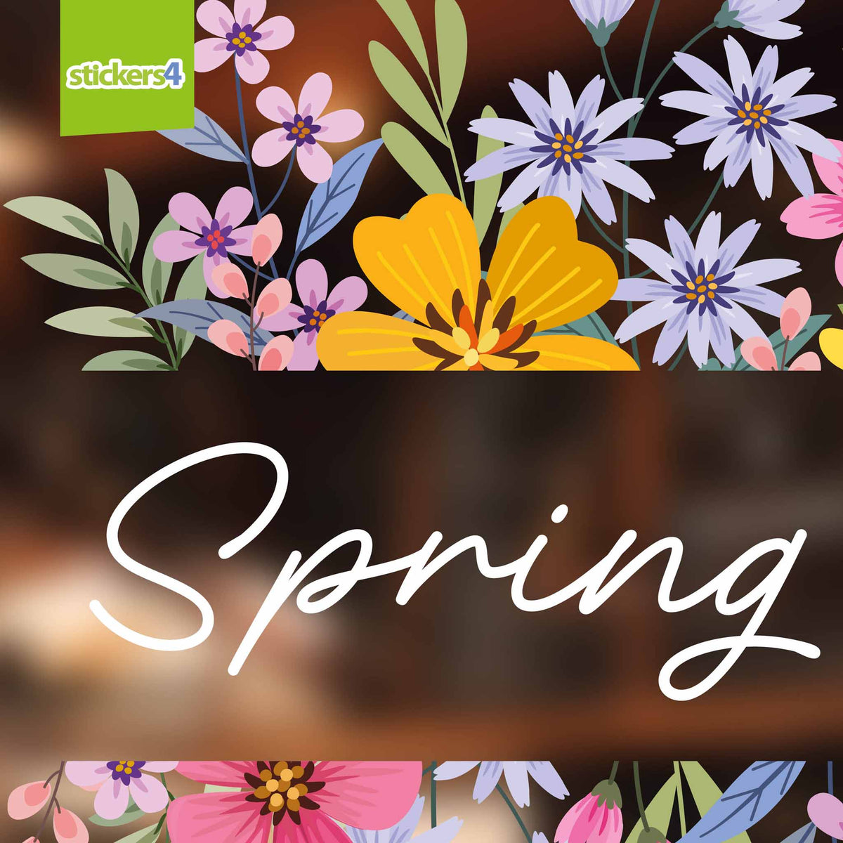 Spring Sale with Foliage Window Sticker