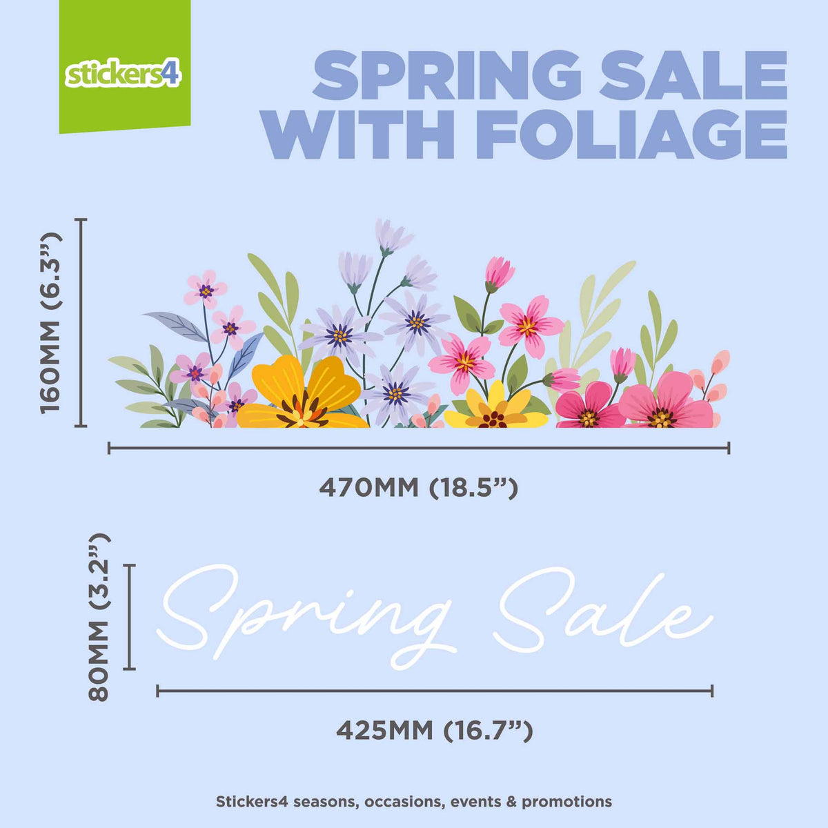 Spring Sale with Foliage Window Sticker