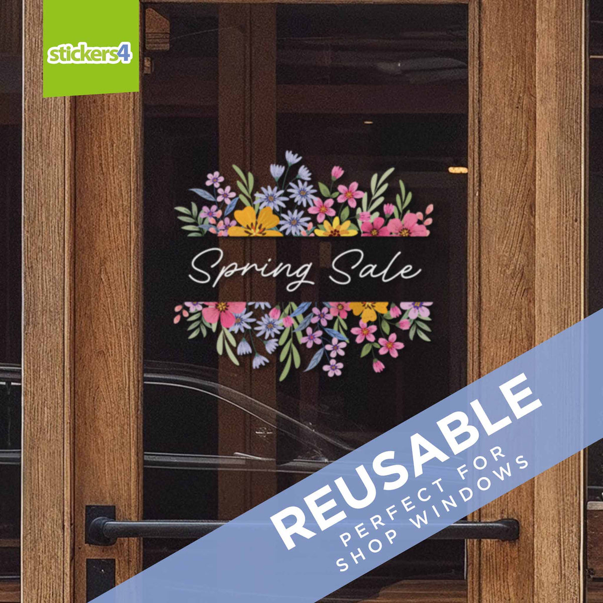 Spring Sale with Foliage Window Sticker