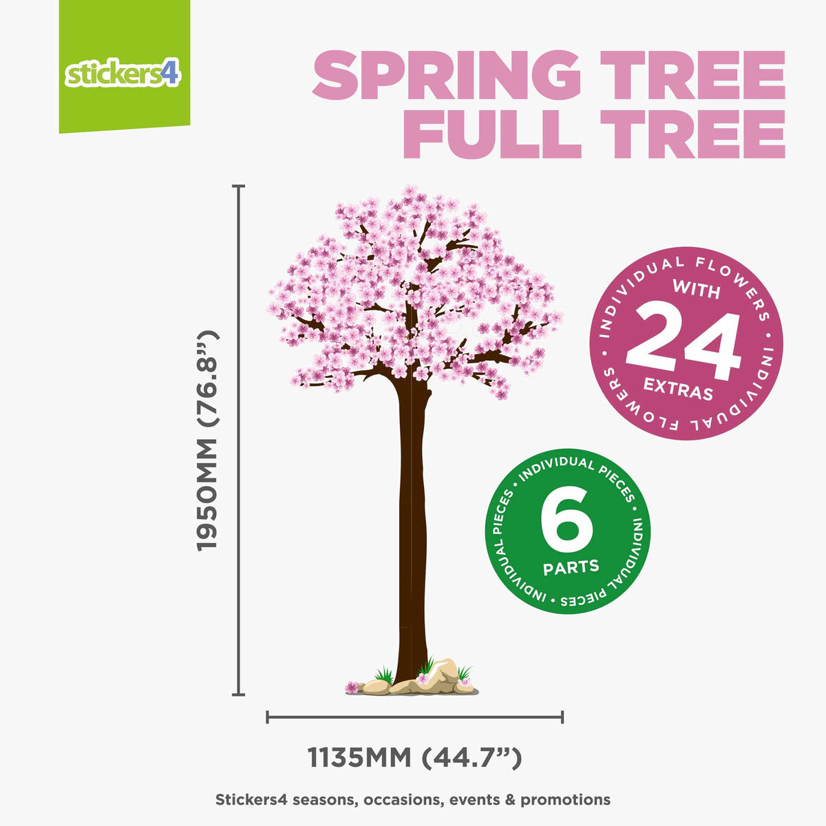 Large Full Colour Spring Tree with Leaves