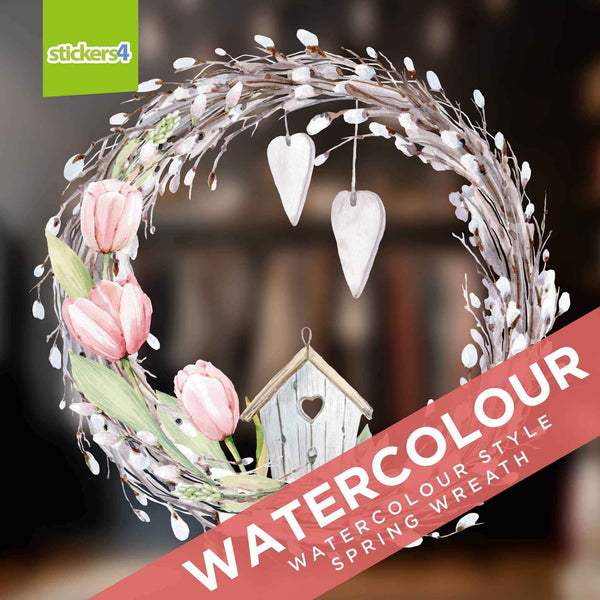 Spring Wreath Window Cling Spring Window Displays