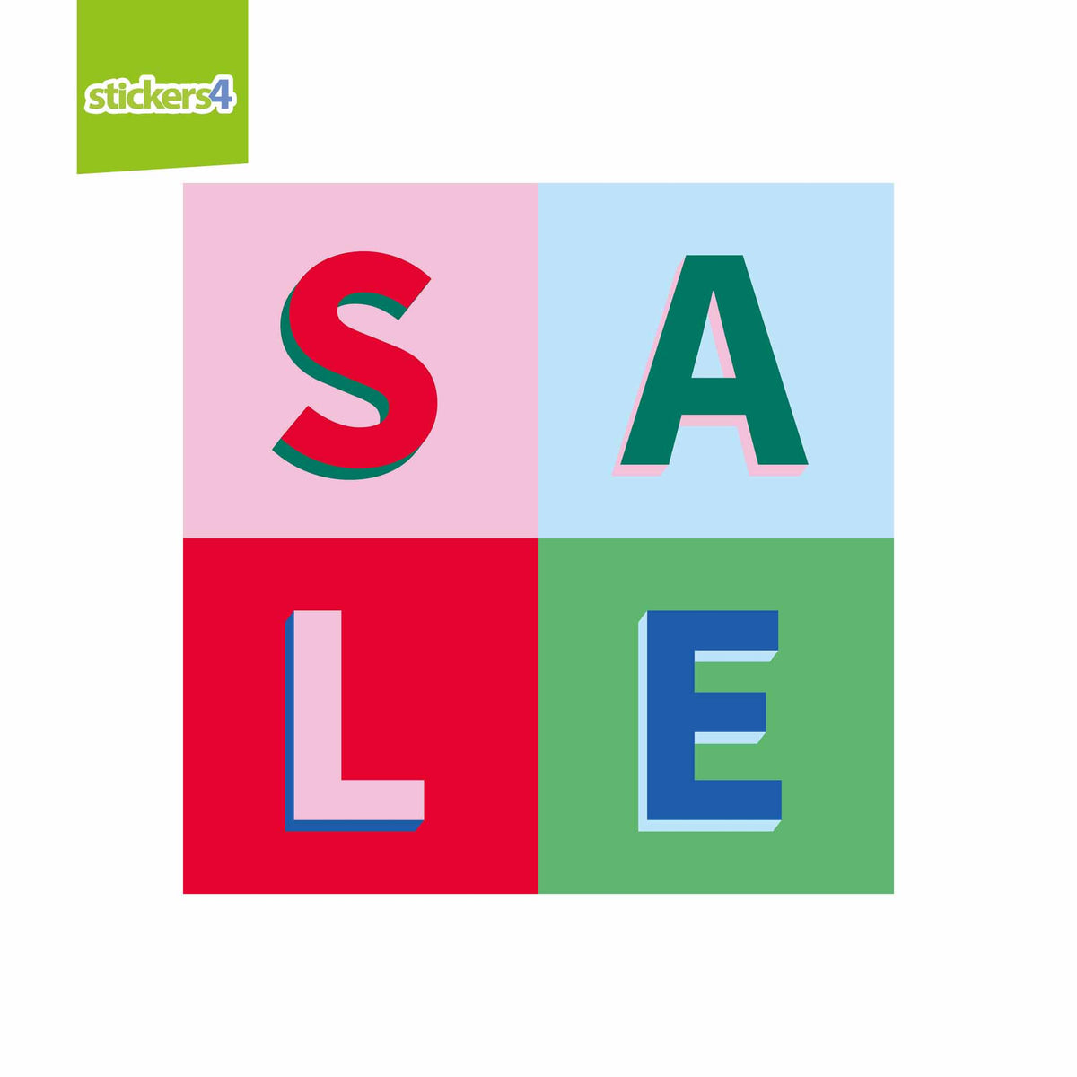 Square SALE Chequerboard Window Sticker