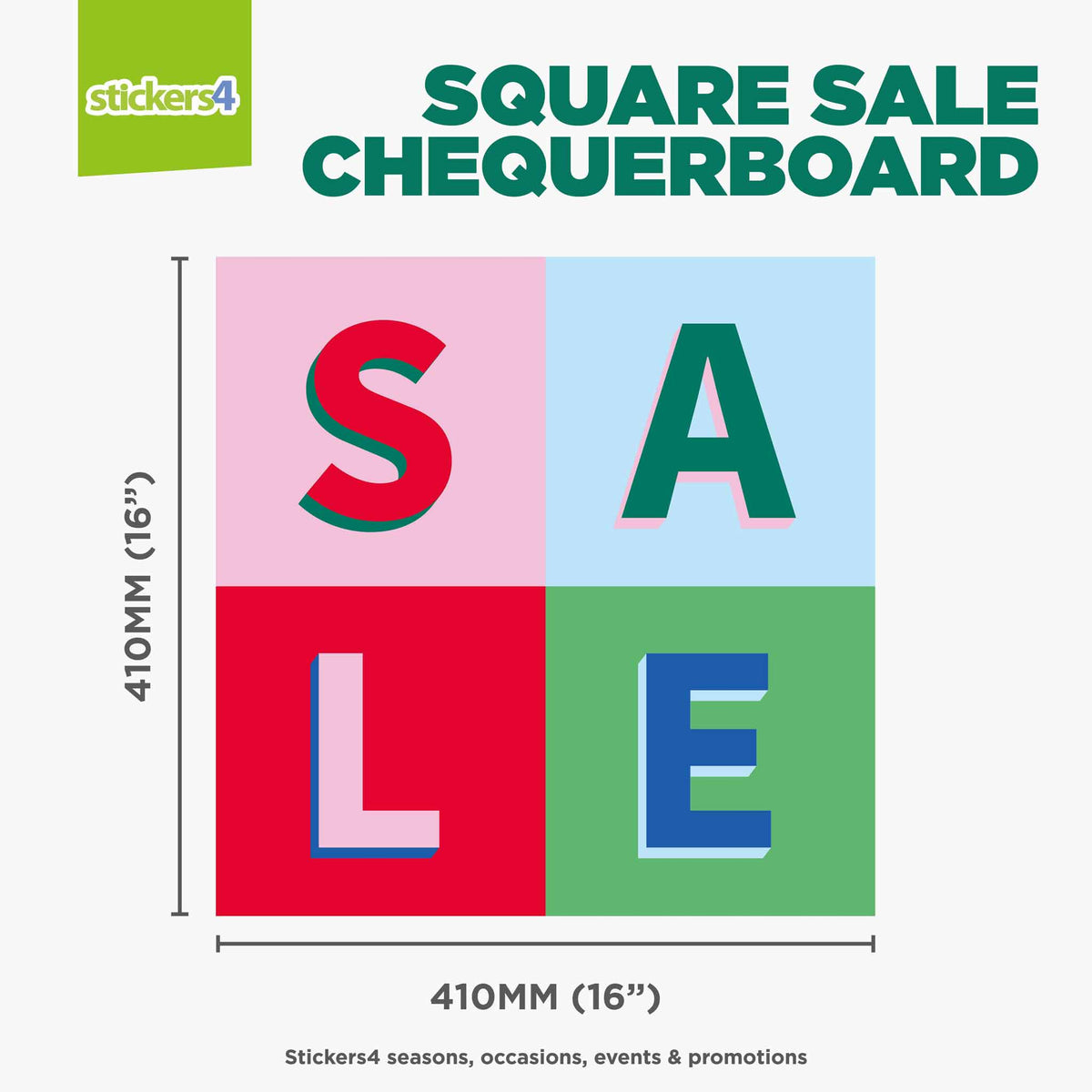 Square SALE Chequerboard Window Sticker