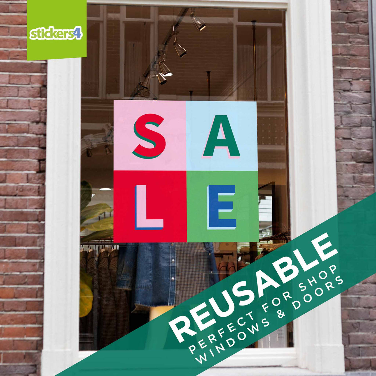 Square SALE Chequerboard Window Sticker