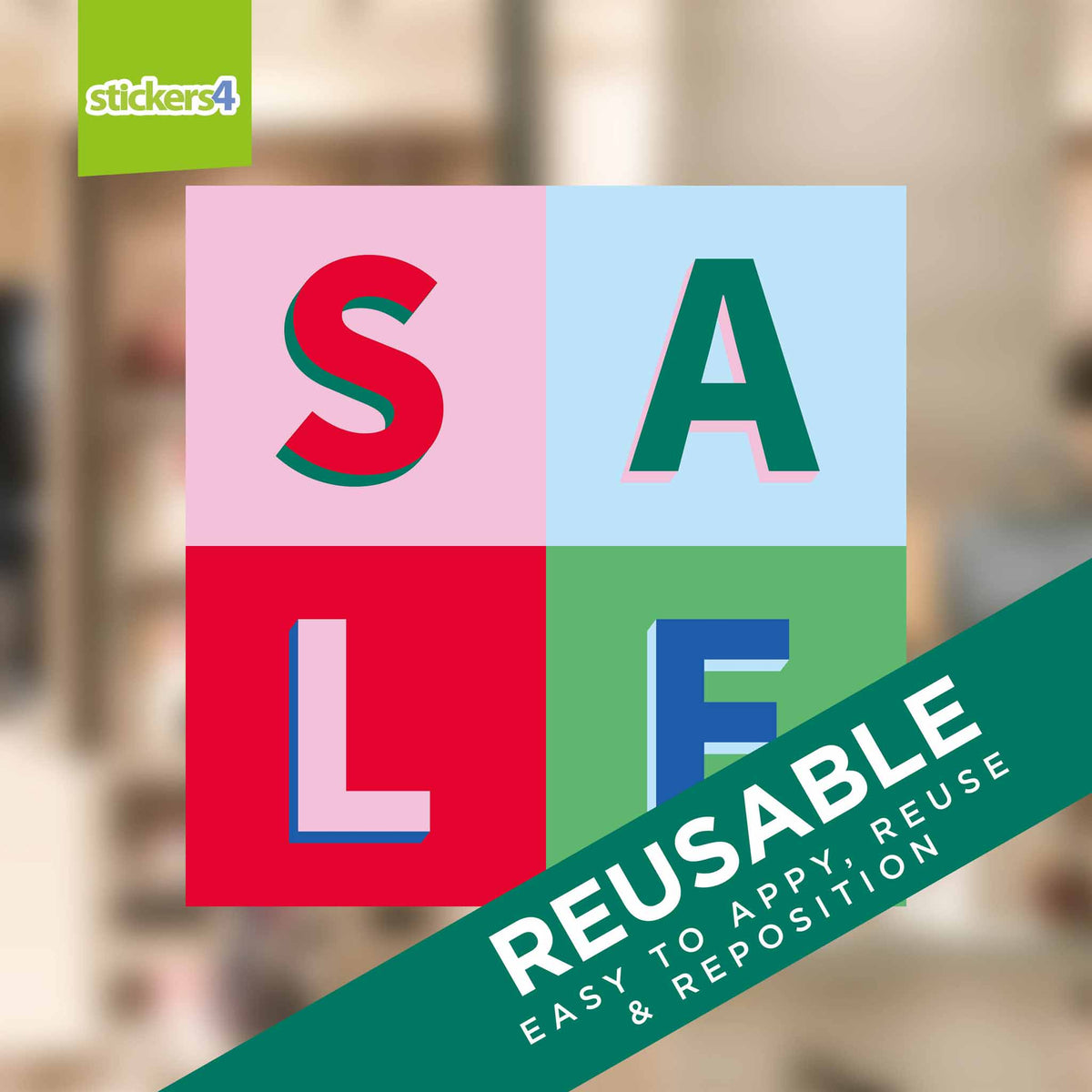 Square SALE Chequerboard Window Sticker