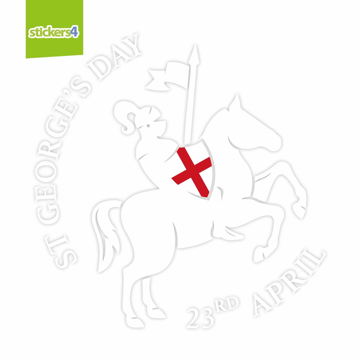 St George on Horse Silhouette Window Sticker St George&#39;s Day Window Display