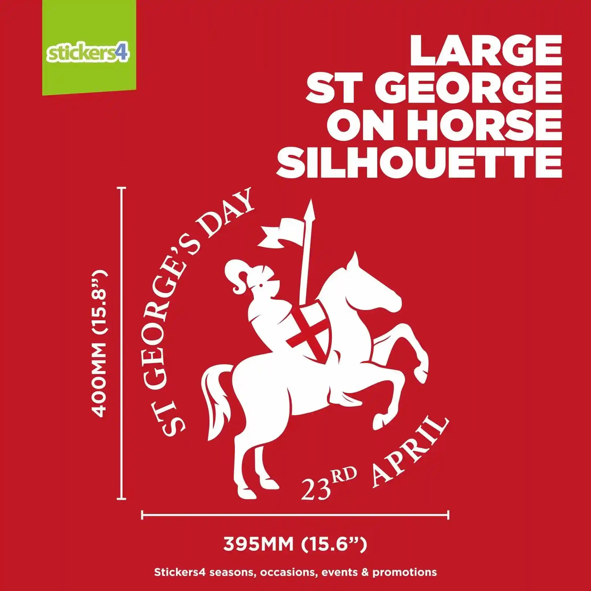 St George on Horse Silhouette Window Sticker | St George's Day
