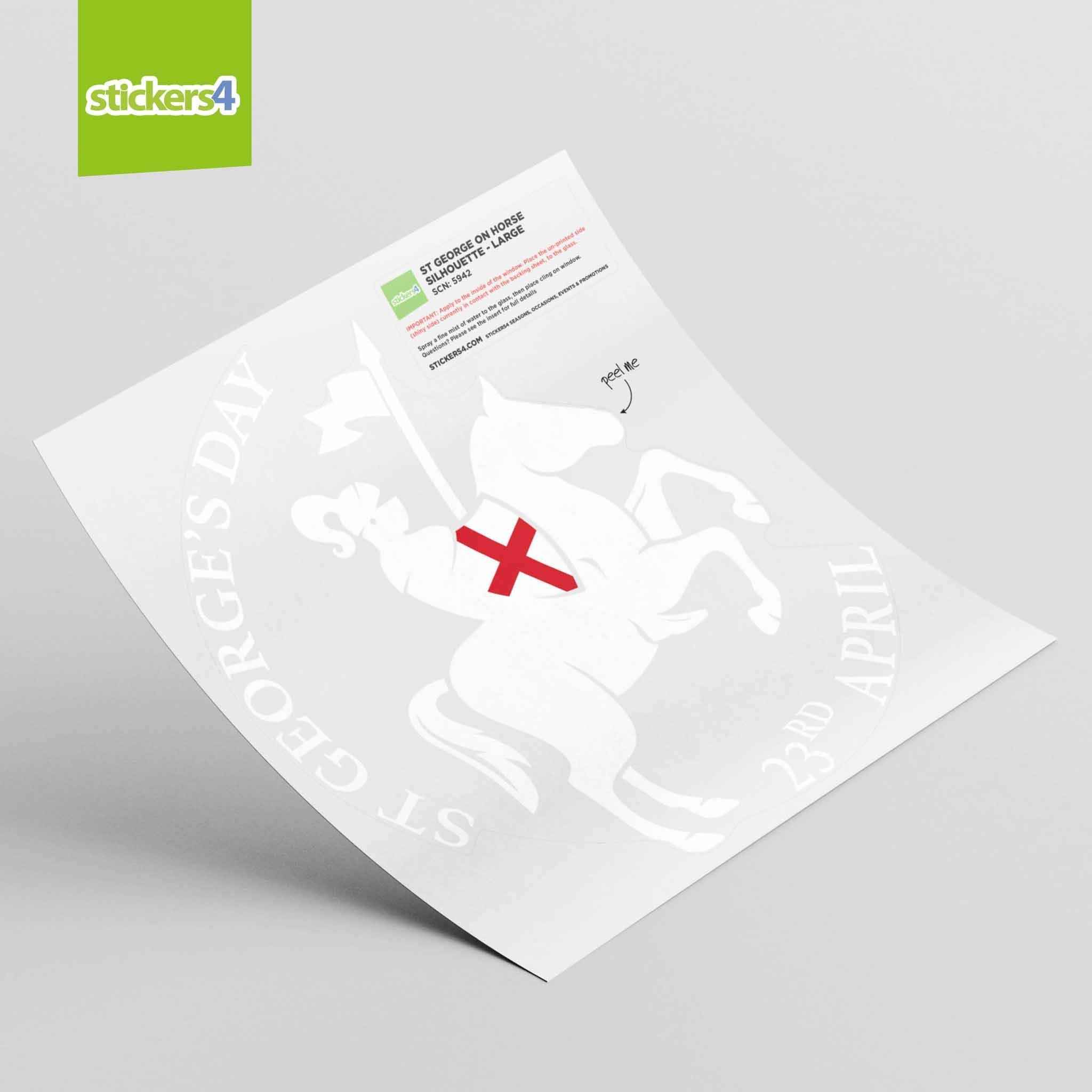 St George on Horse Silhouette Window Sticker | St George's Day