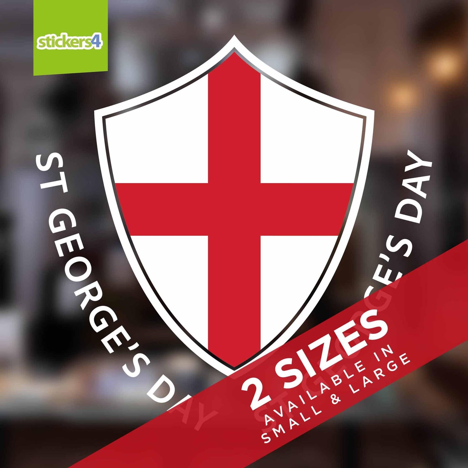 St George's Day Shield Window Sticker St George's Day Window Display
