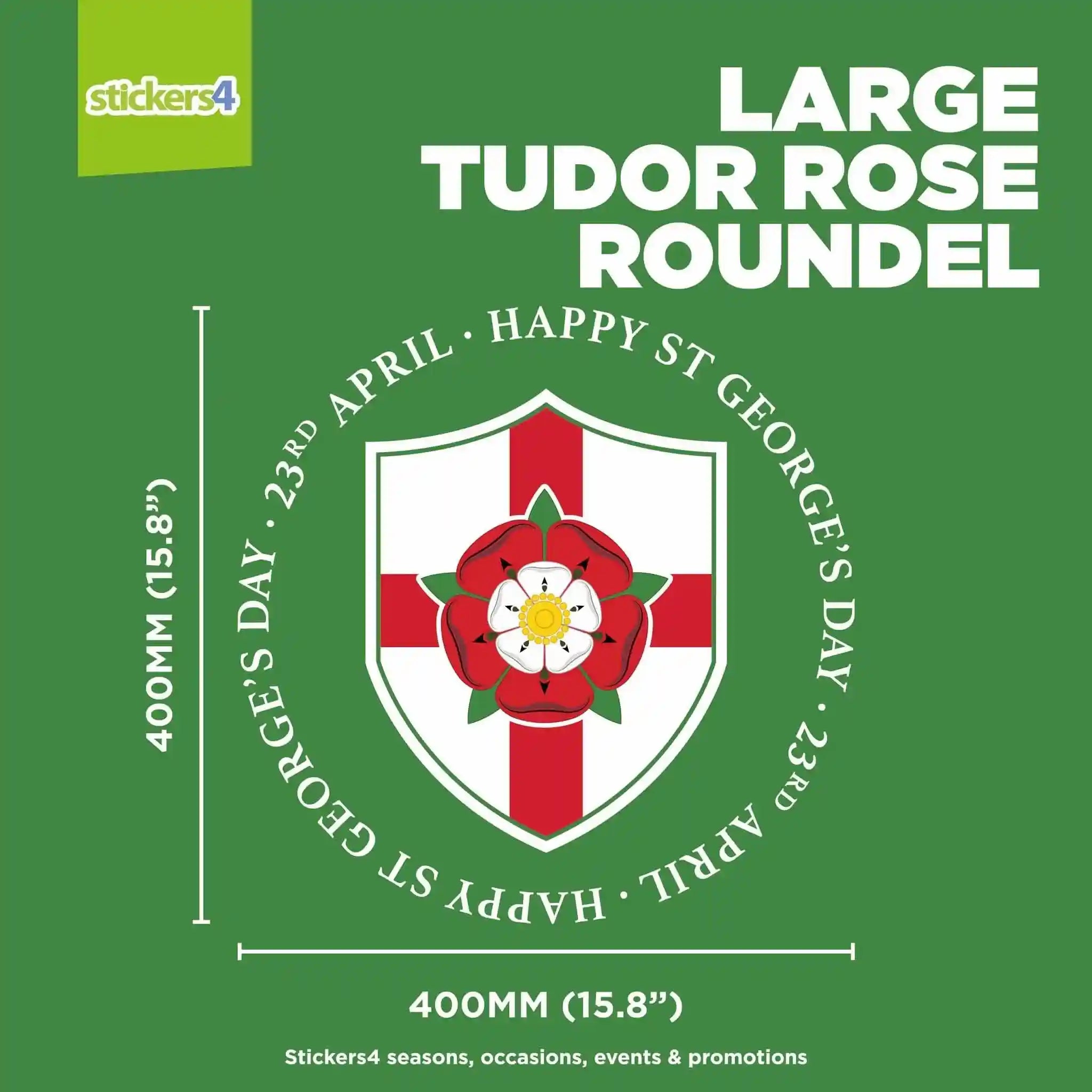 Tudor Rose Bumper Sticker Decal – Durable Vinyl Rectangle Car Or Laptop Sticker (Small/Large)