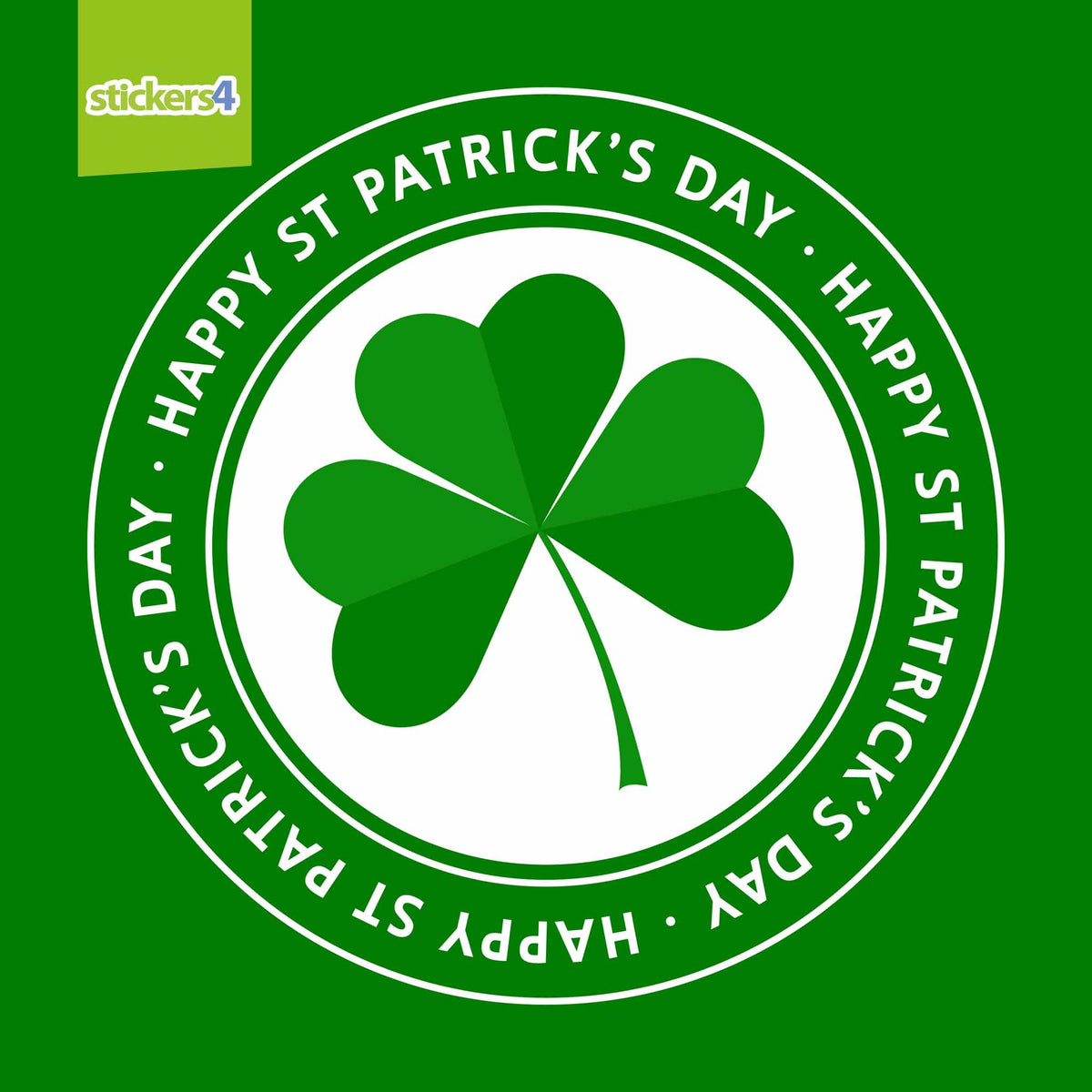 St. Patrick&#39;s Day Shamrock Roundel Window Sticker