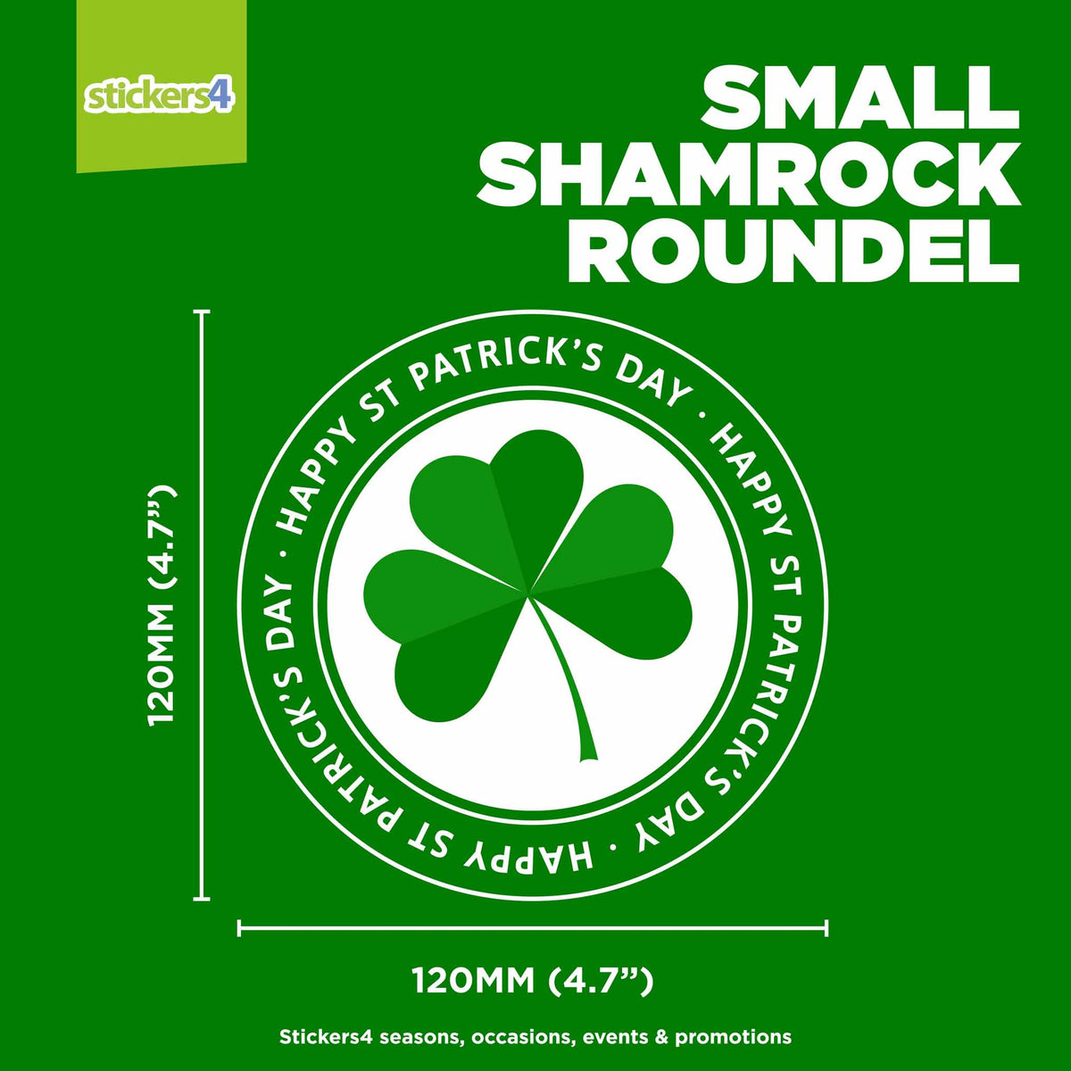 St. Patrick&#39;s Day Shamrock Roundel Window Sticker