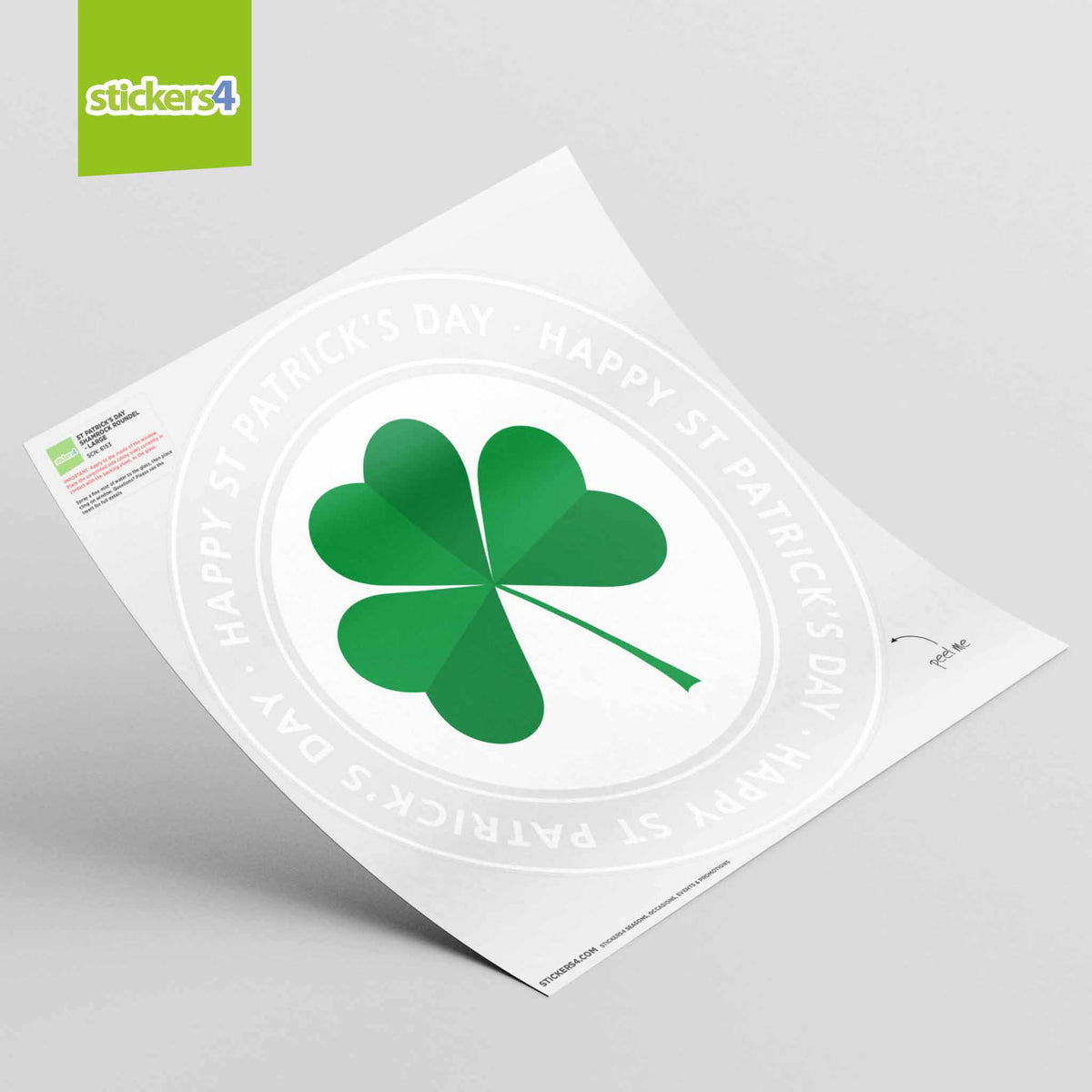 St. Patrick&#39;s Day Shamrock Roundel Window Sticker