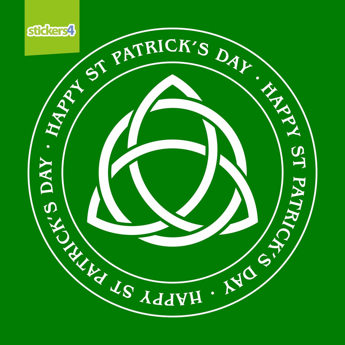 St Patrick&#39;s Day Celtic Knot Roundel Window Sticker