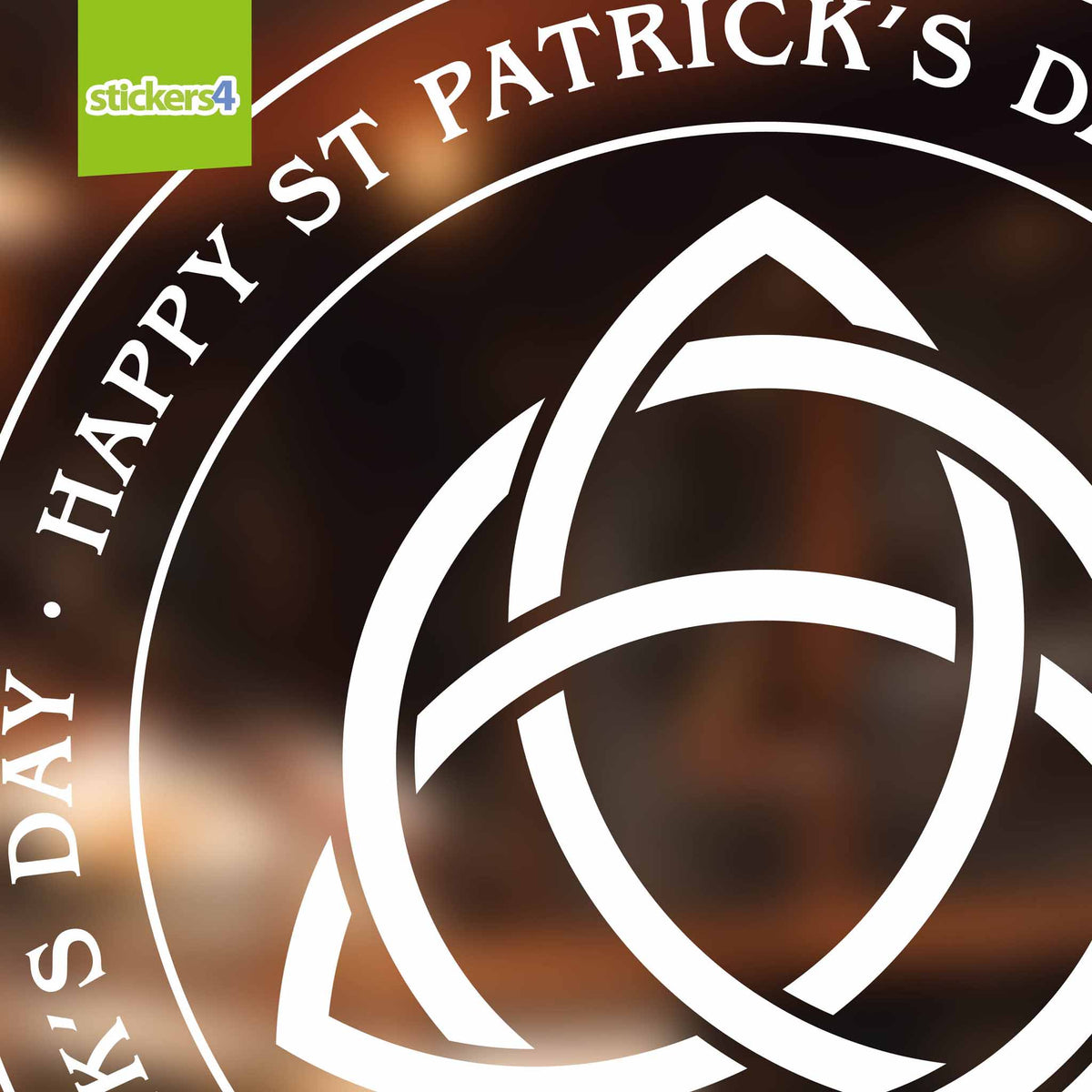 St Patrick&#39;s Day Celtic Knot Roundel Window Sticker