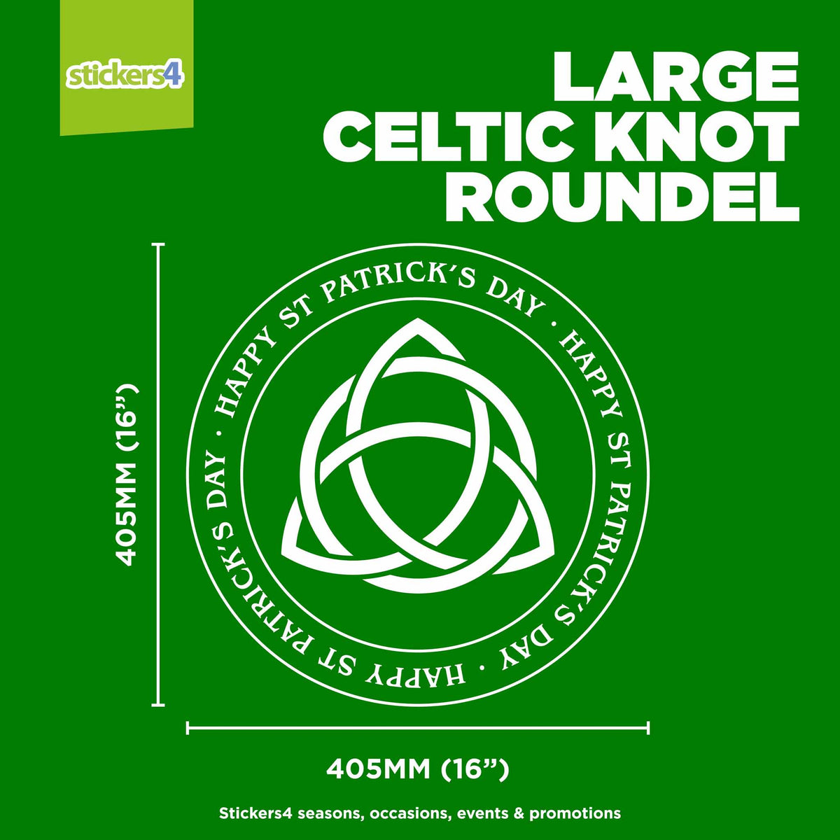 St Patrick&#39;s Day Celtic Knot Roundel Window Sticker