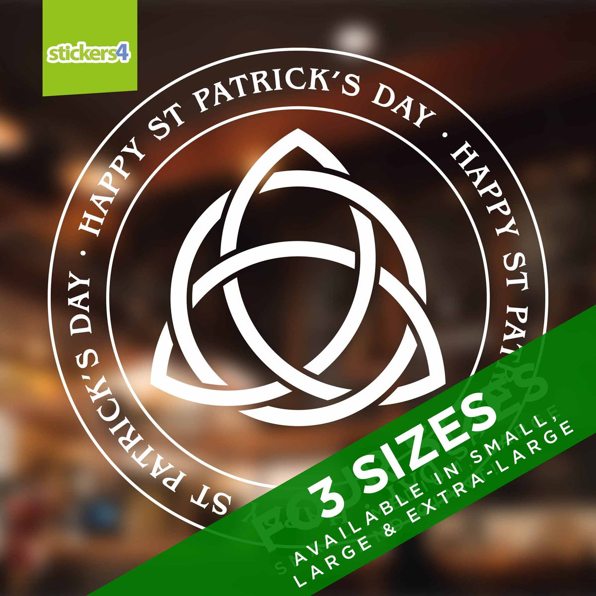 St Patrick&#39;s Day Celtic Knot Roundel Window Sticker