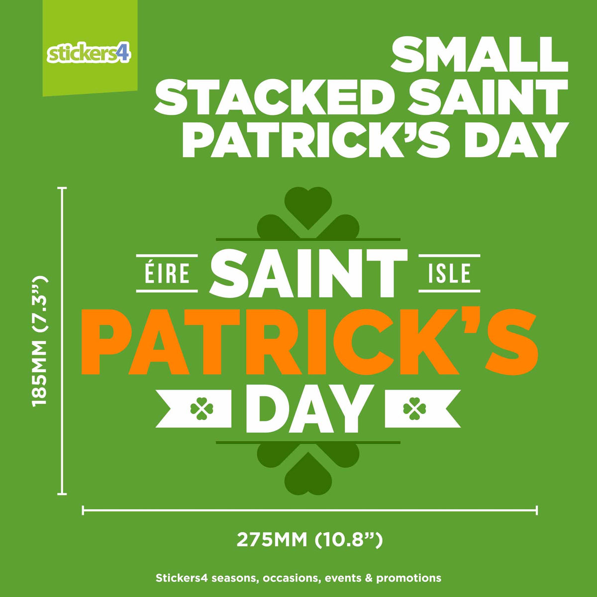 Stacked Saint Patricks Day Window Sticker