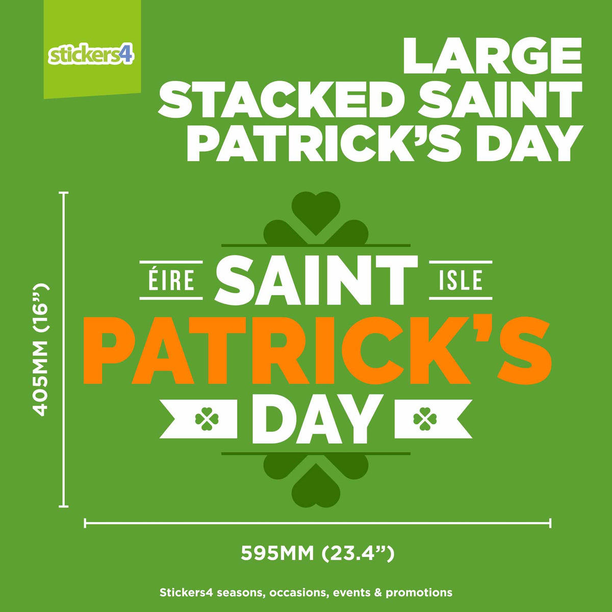 Stacked Saint Patricks Day Window Sticker