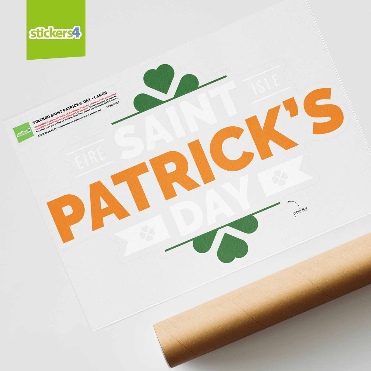 Stacked Saint Patricks Day Window Sticker