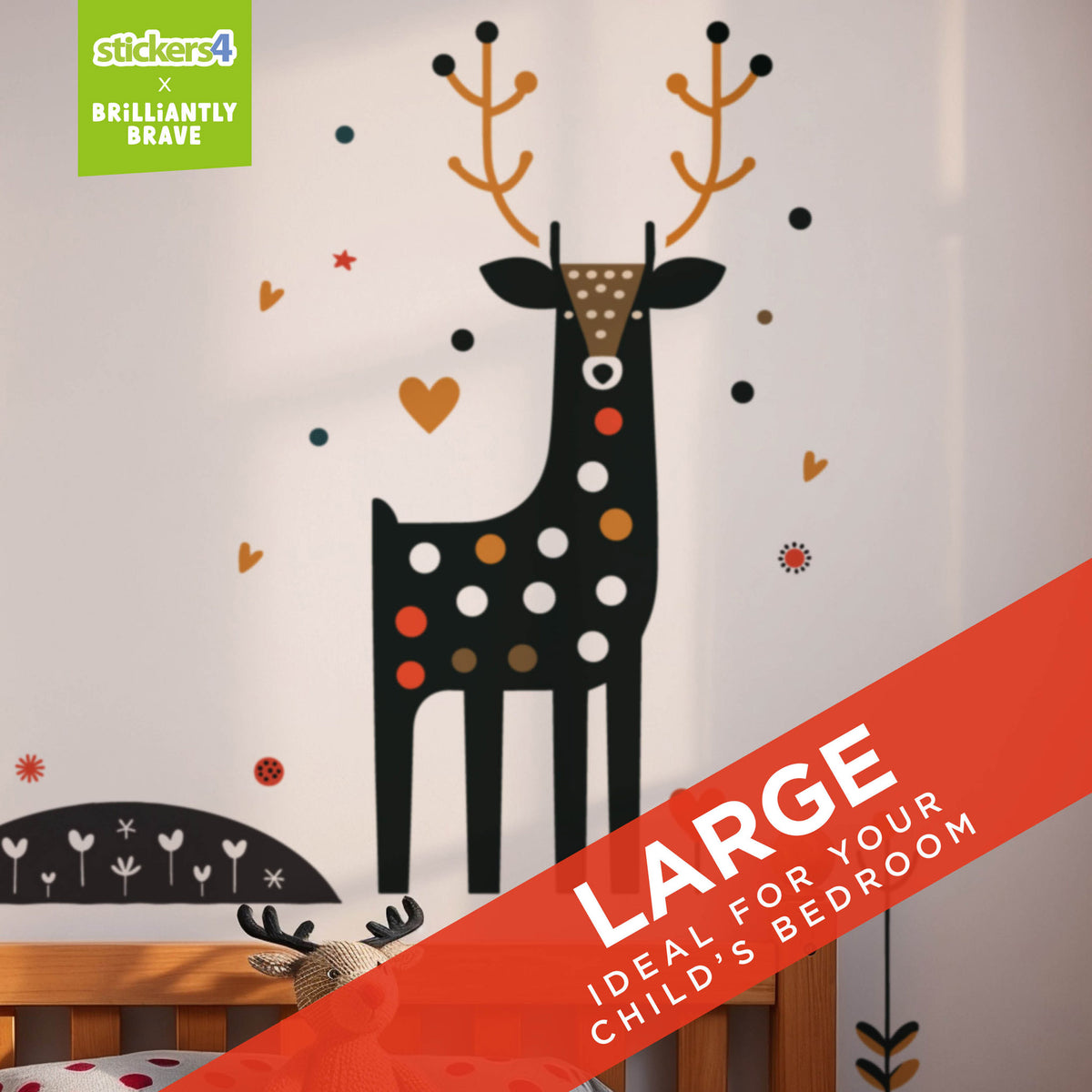 Brilliantly Brave Stag Wall Sticker