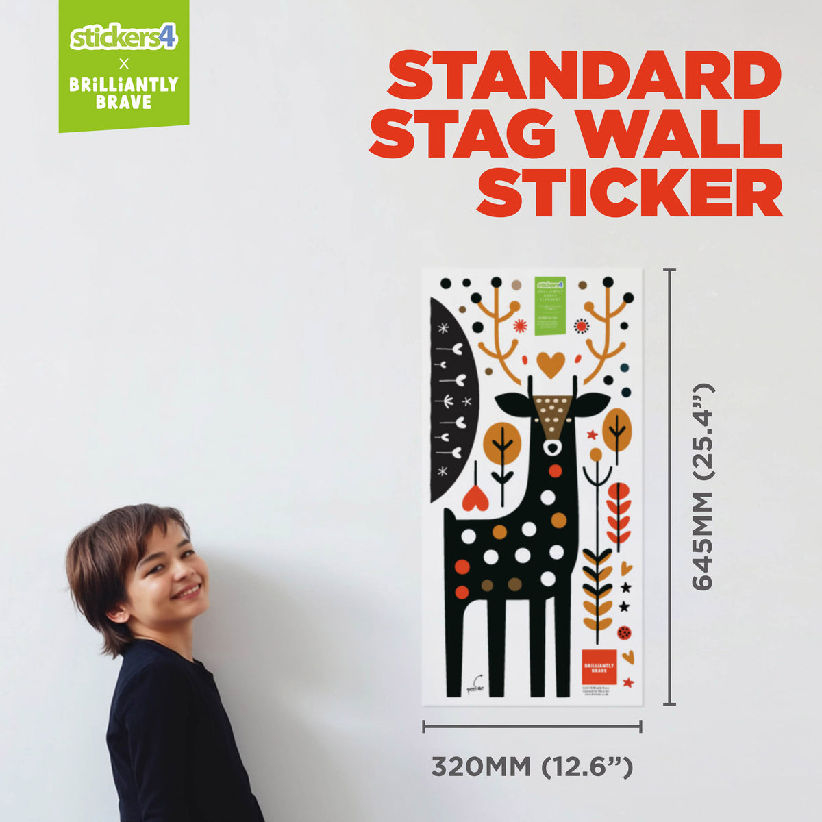Brilliantly Brave Stag Wall Sticker