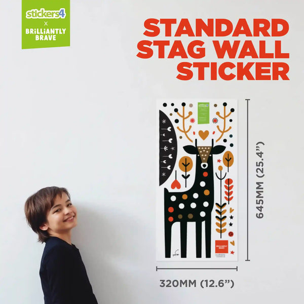 Brilliantly Brave Stag Wall Sticker | Woodland Majesty Meets Purpose