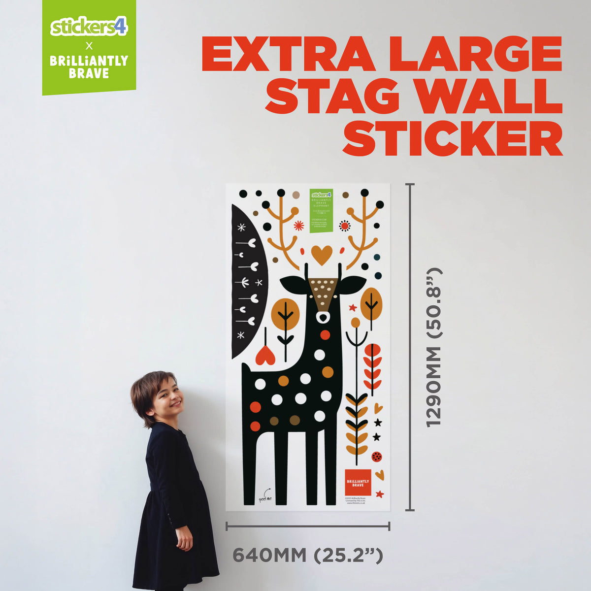 Brilliantly Brave Stag Wall Sticker