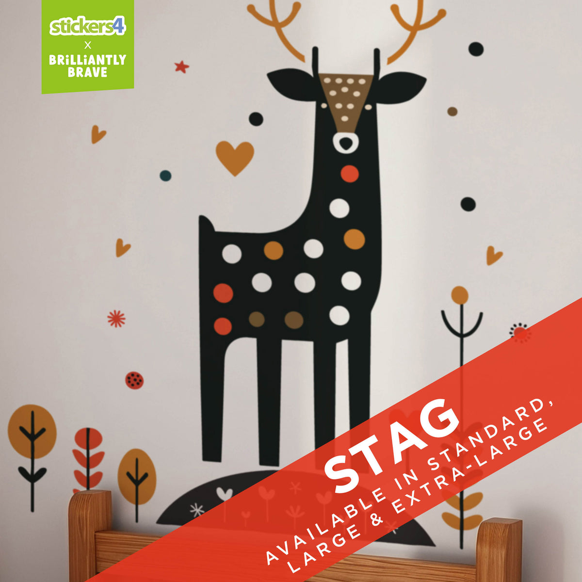 Brilliantly Brave Stag Wall Sticker