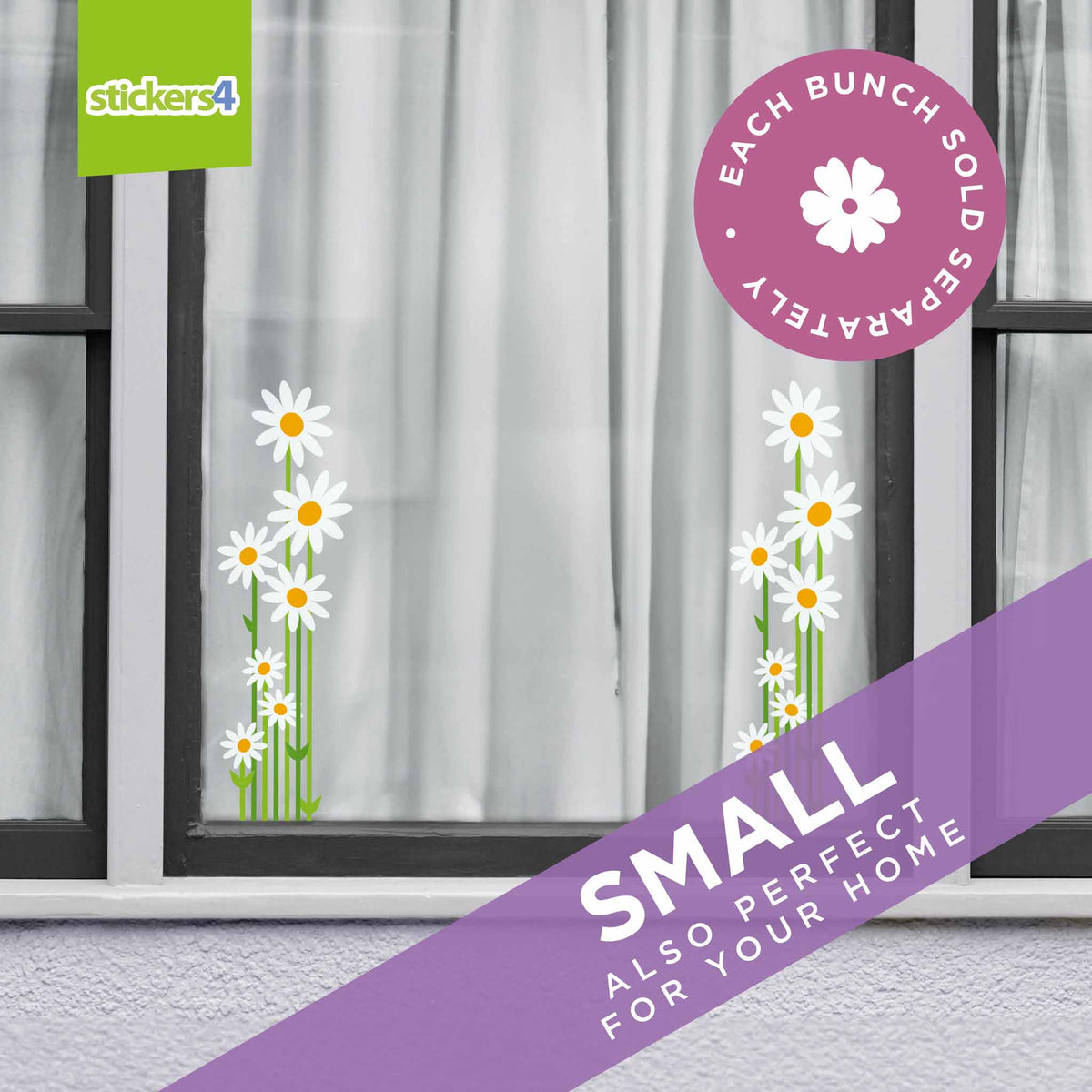 Standard Daisies with Stems Window Sticker