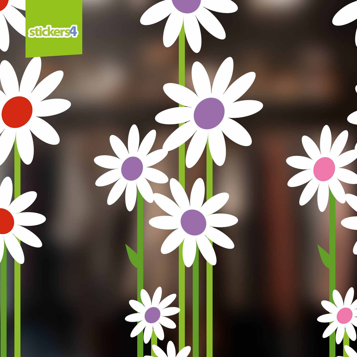 Standard Daisies with Stems Window Sticker