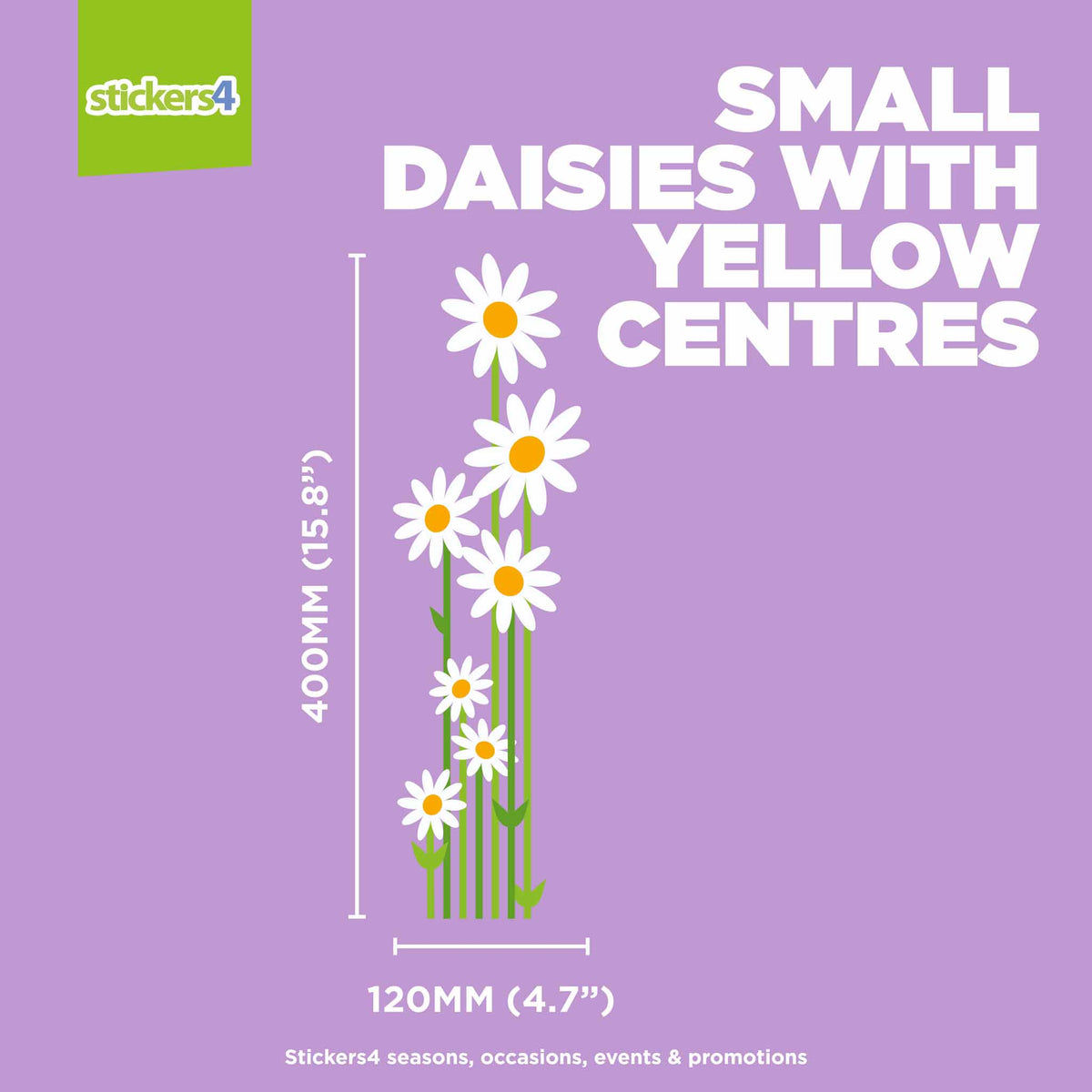 Standard Daisies with Stems Window Sticker